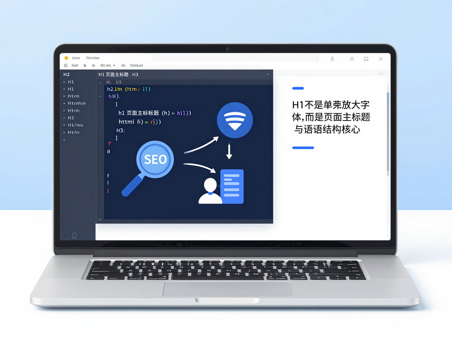 H1标签与网页标题结构示意图
