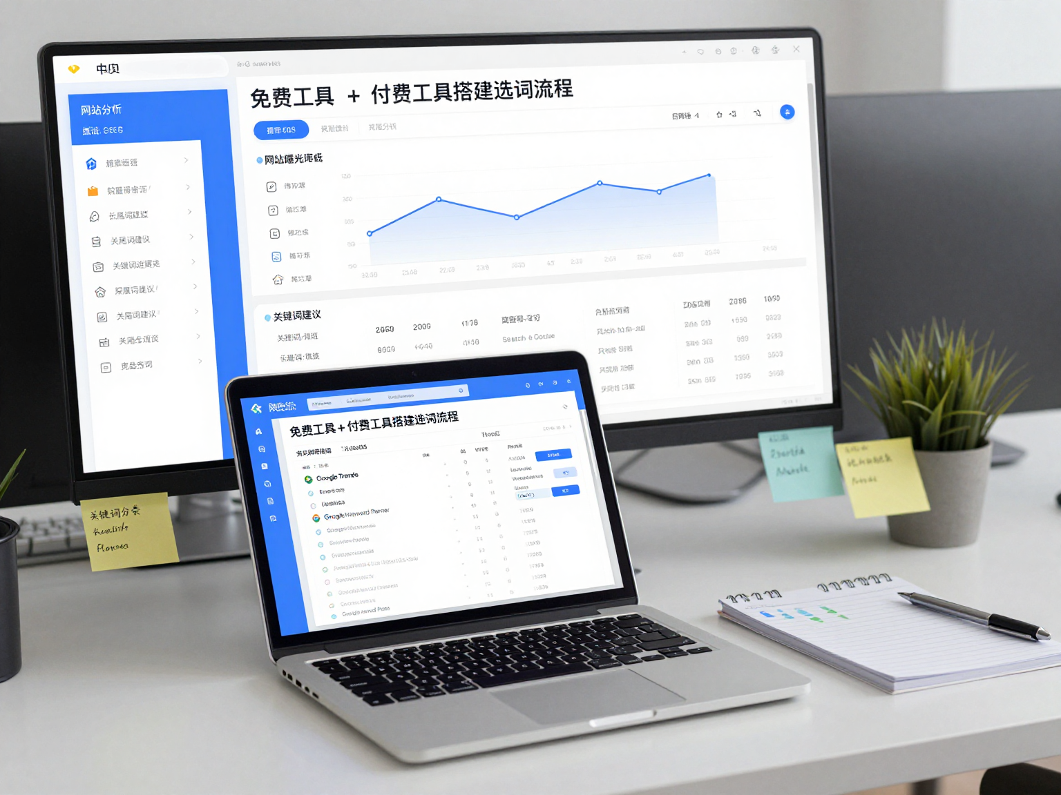 SEO关键词工具协同分析场景