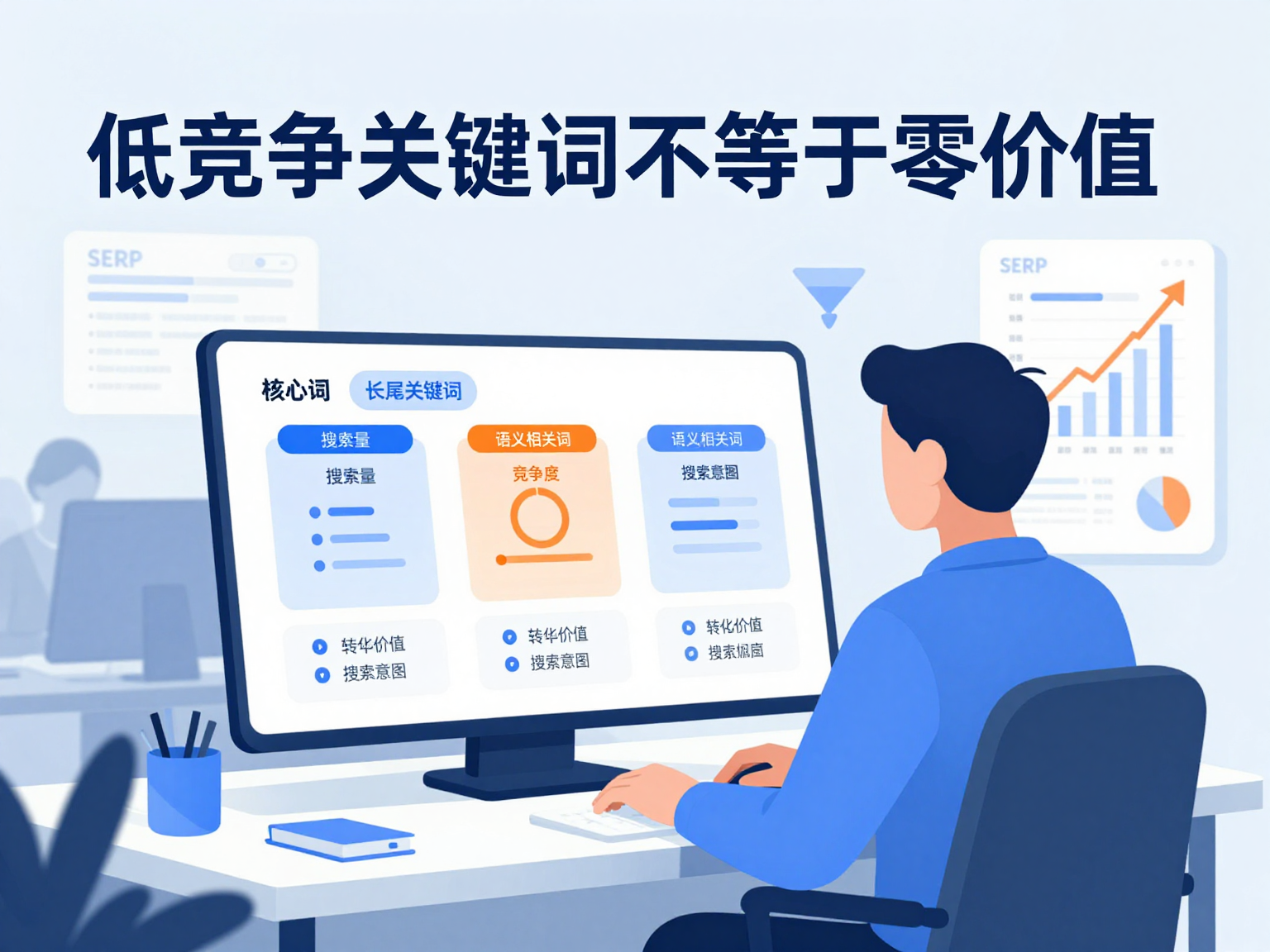 低竞争关键词筛选判断框架插画