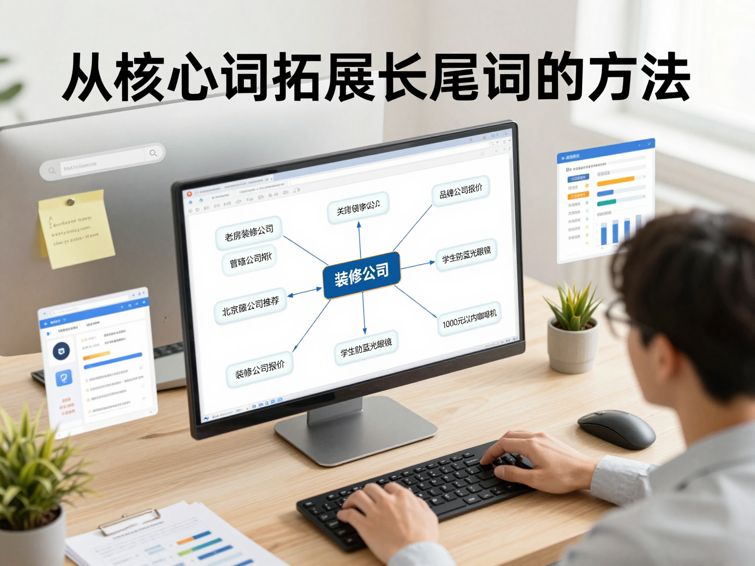 从核心词拓展长尾词的选词方法示意图