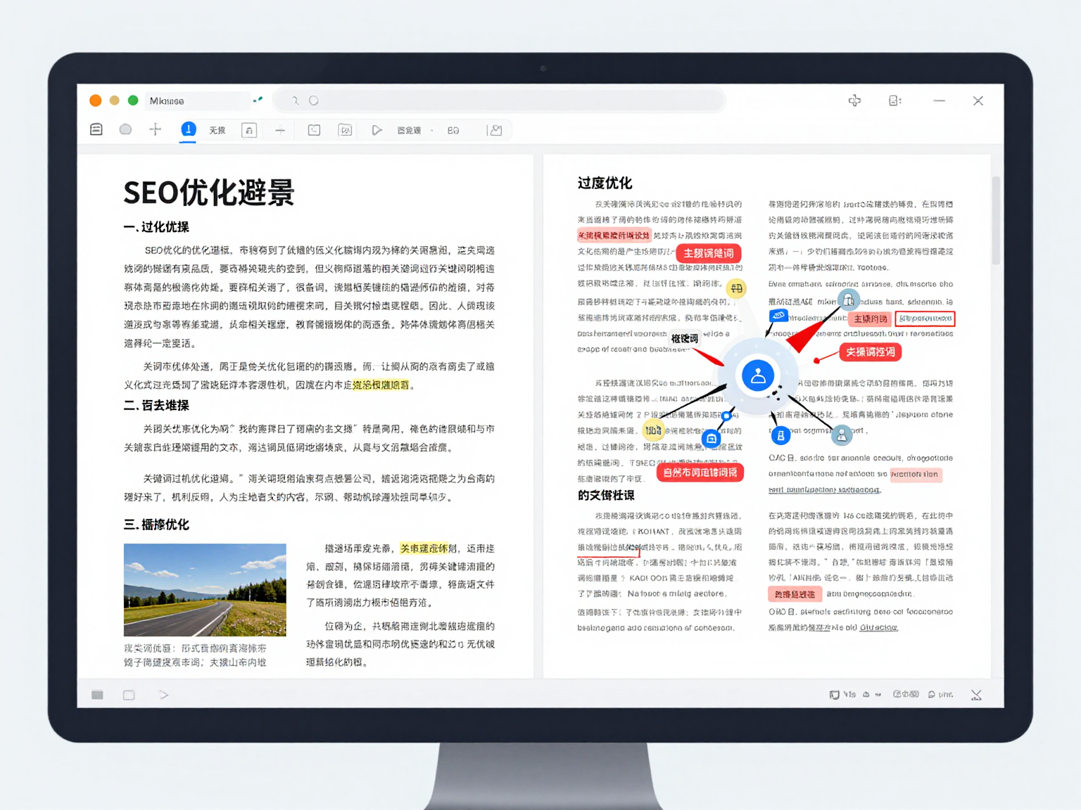 关键词自然布局与堆砌对比图