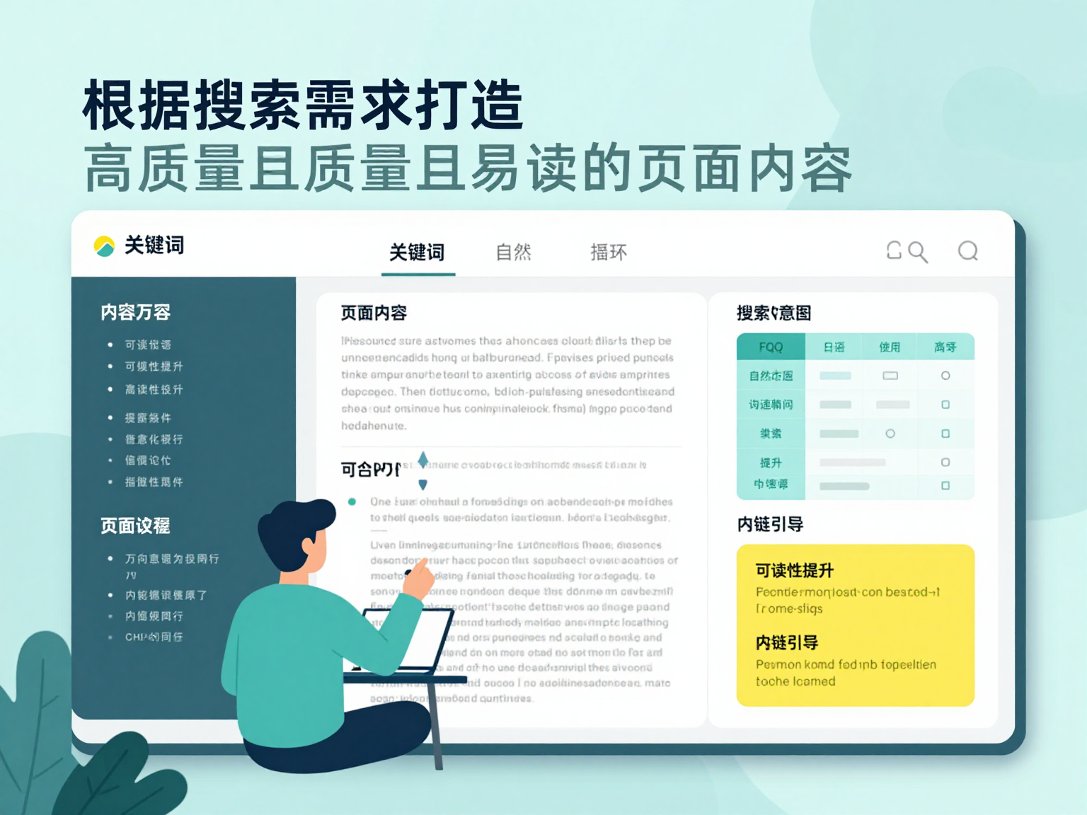 高质量页面内容优化示意图