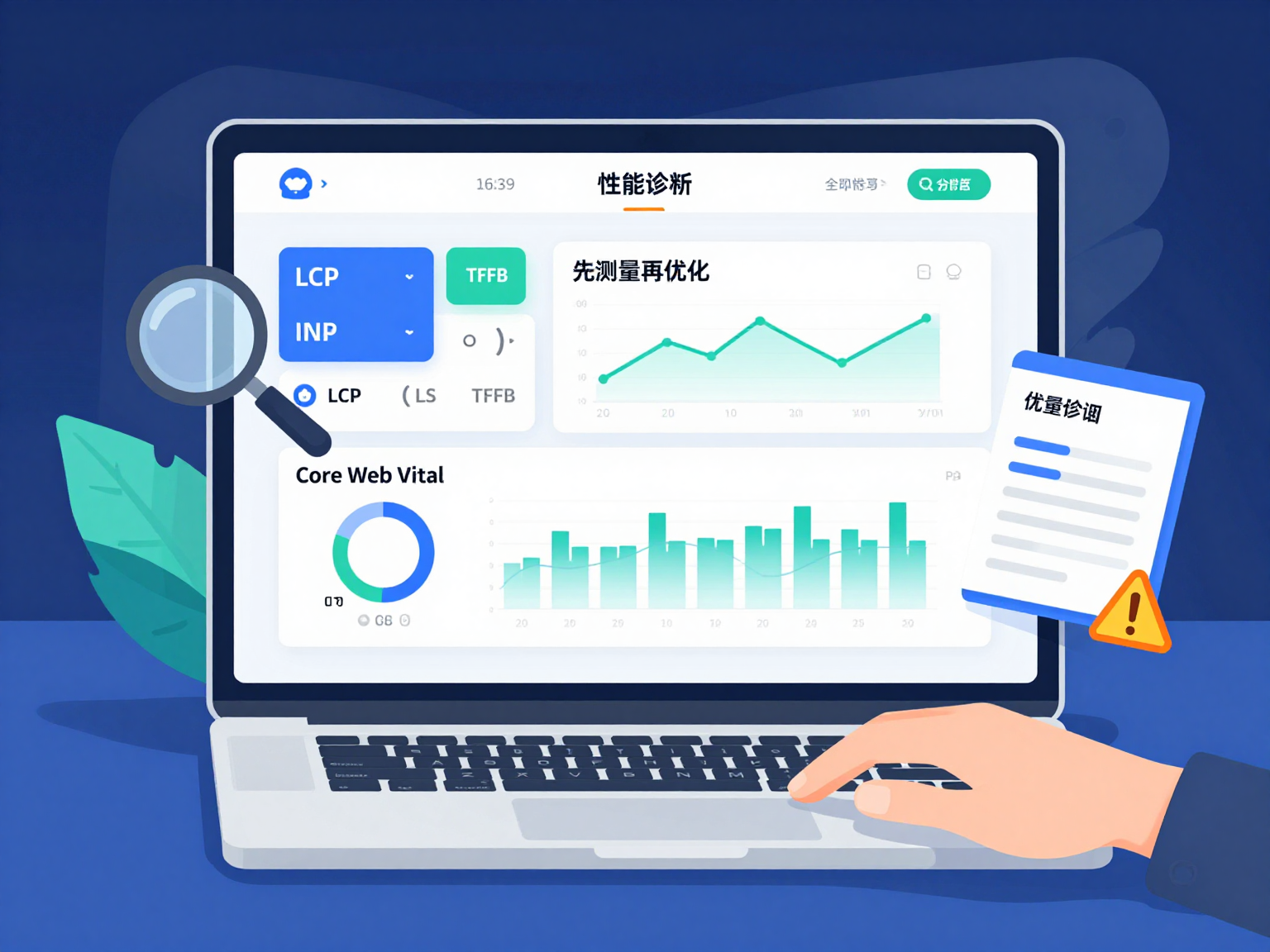 网站速度诊断与性能指标仪表盘