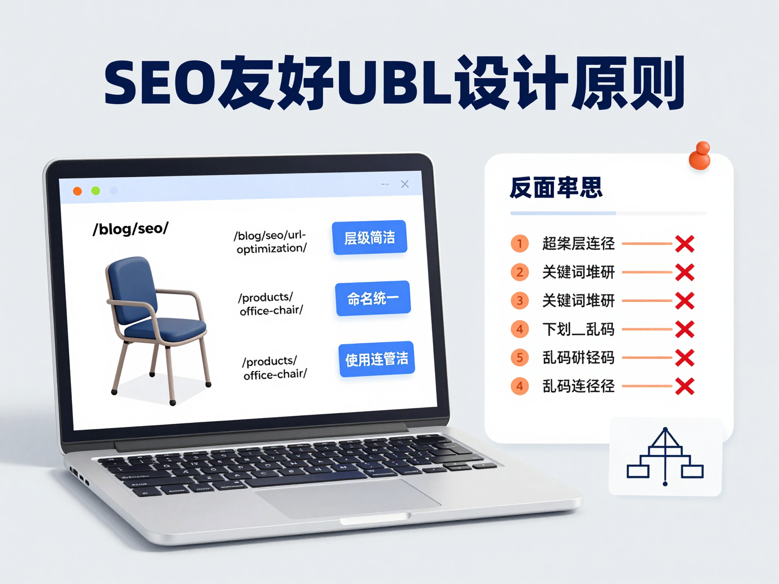SEO友好URL设计原则示意图 SEO友好URL设计原则示意图