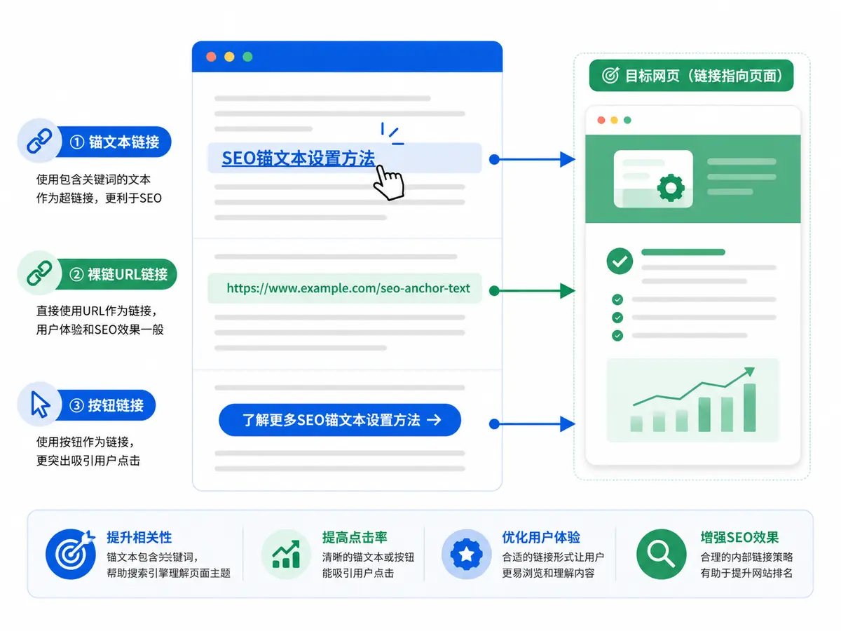 锚文本与URL展示对比示意图 锚文本与URL展示对比示意图